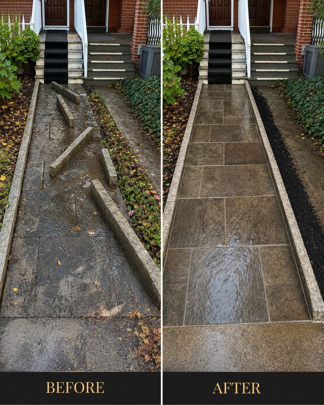 Front Walkway Restoration & Stone Border Upgrade